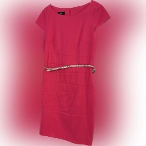 AGB Gorgeous Barbie pink dress Size 12 Snake skin print belt included Like New